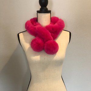 WHBM fuzzy pink scarf
